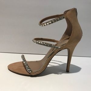 Soft Suede Bedazzled Heels